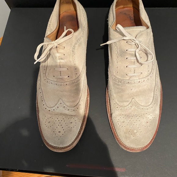 TOD’S Men’s Tan Suede Brogue Shoes Sz 10 - Picture 2 of 9